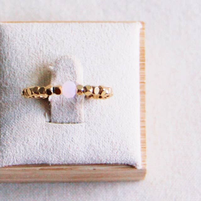 Elastic ring with natural stone - pink - MintMouse (Unicorner Concept Store)