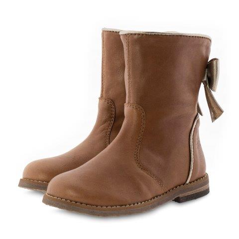 CL-9090-GC Texas Marron High boots brown bow - CLIC Shoes