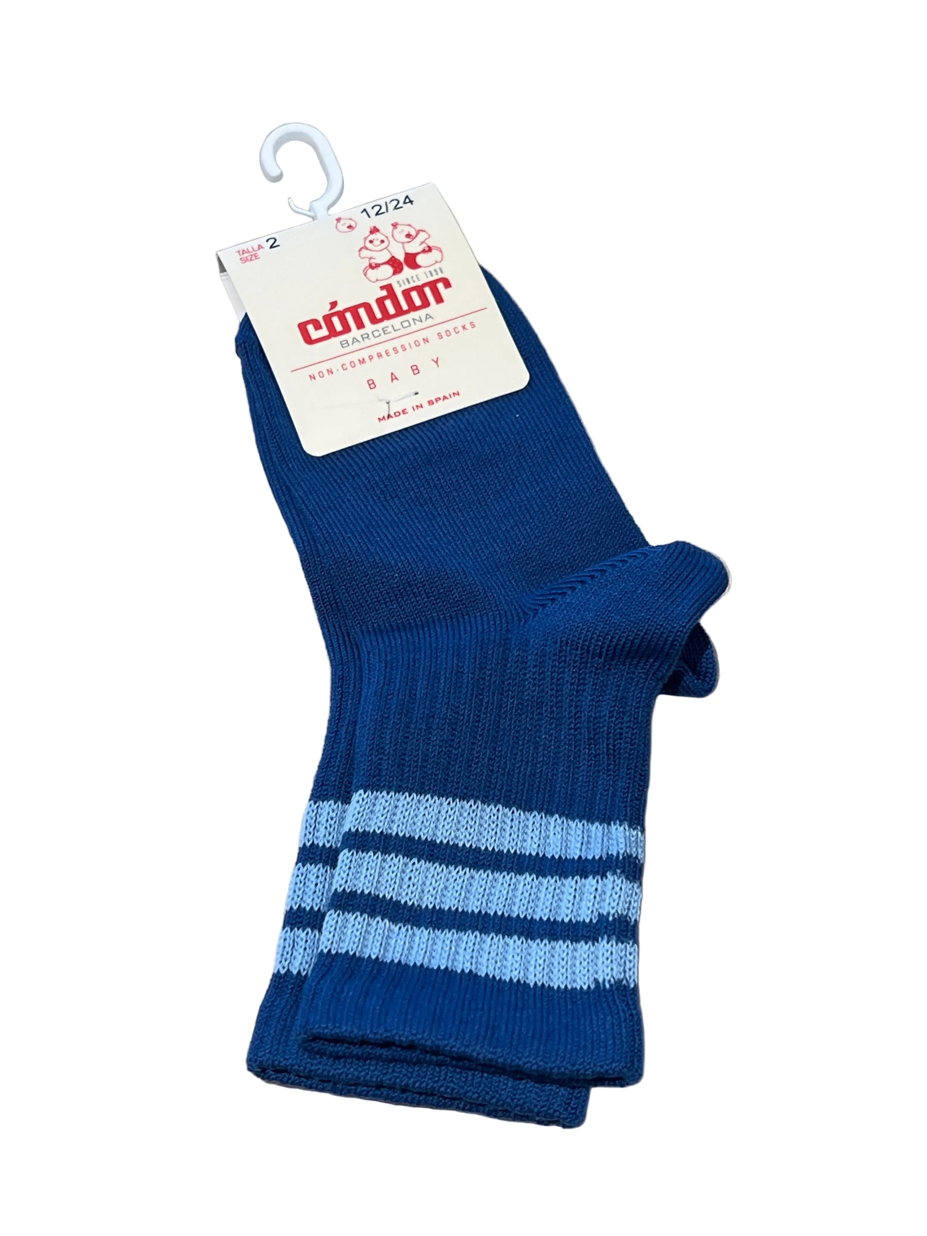 Sport socks with the three contrasting stripes Ref. 2652 / 4 color 485 - MintMouse (Unicorner Concept Store)
