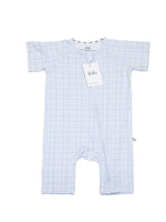 Short Blue Vichy Bamboo Zippy Romper - MintMouse (Unicorner Concept Store)