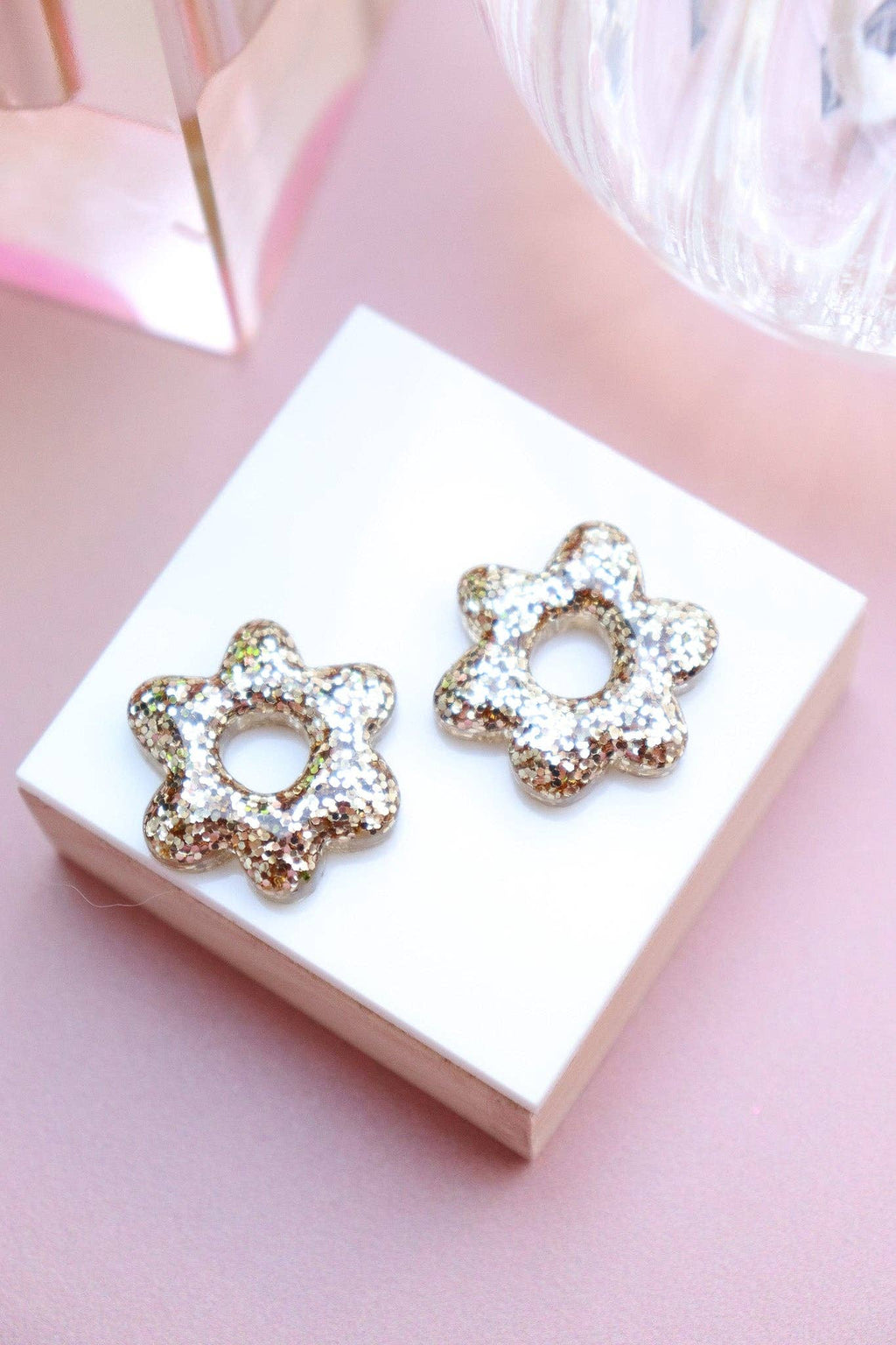 Jojo gold earrings: Flowers + Gold Oval Hoops - MintMouse (Unicorner Concept Store)