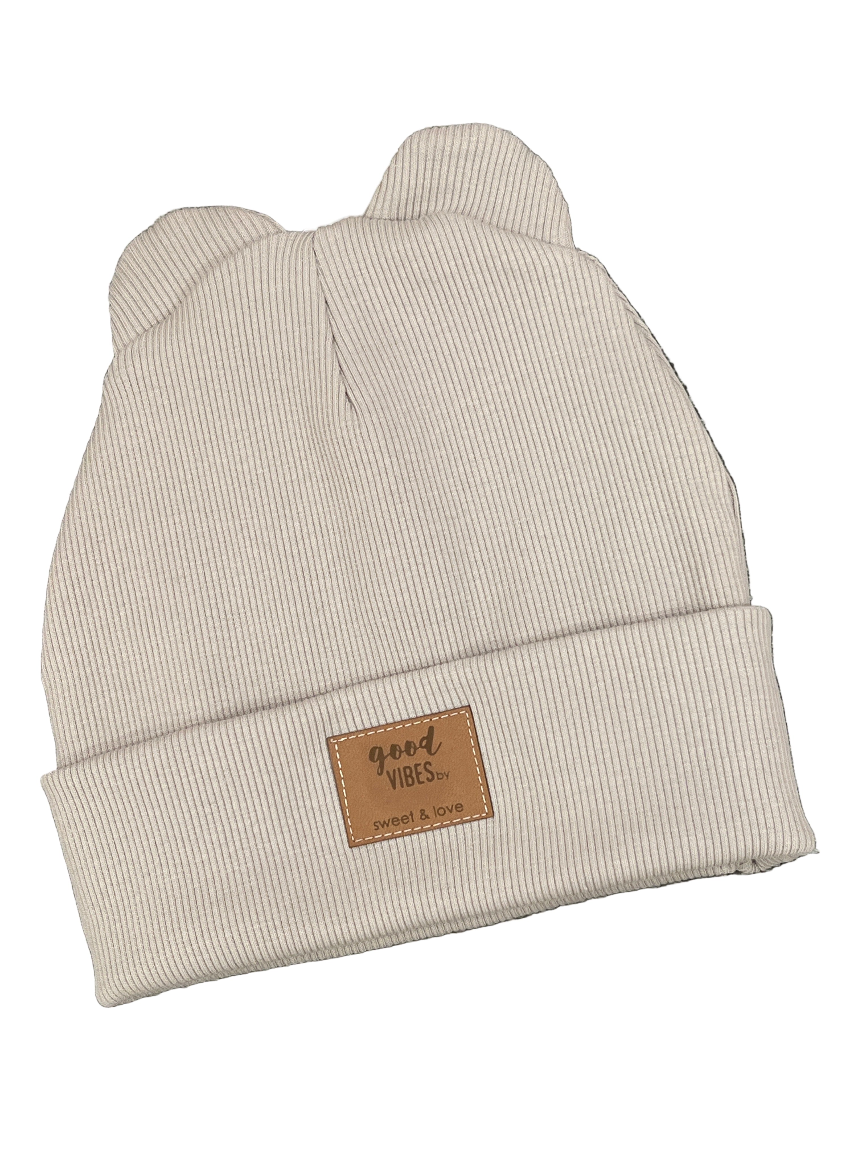 Winter Bear folded beanie Cream melange