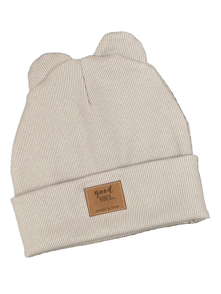 Winter Bear folded beanie Cream melange