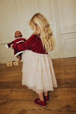 (KS4670)Belis Velvet Dress - Red Dahlia