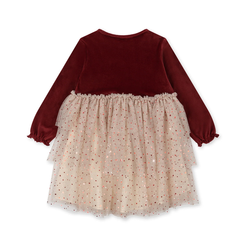 (KS4670)Belis Velvet Dress - Red Dahlia