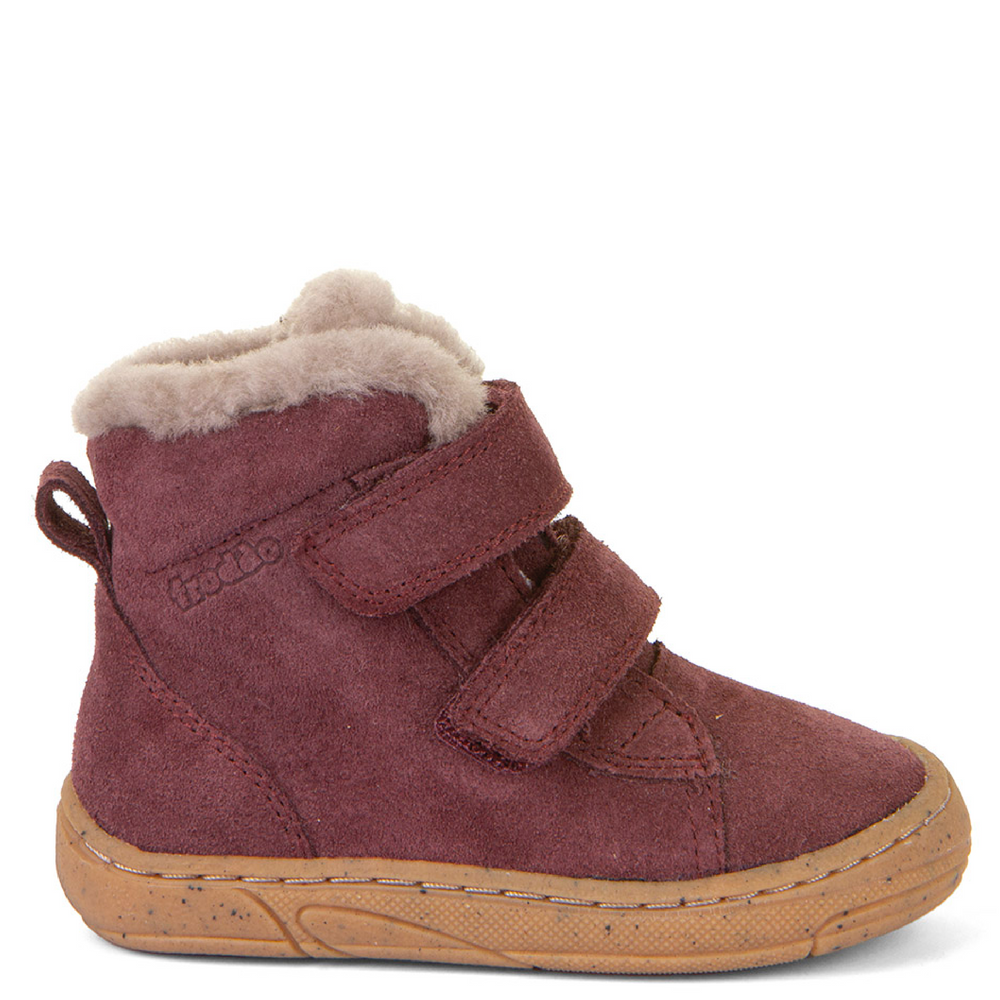 (G2110141-1 ) Children's Water-repellent Ankle Boots - MINI SUEDE VELCRO Bordeaux