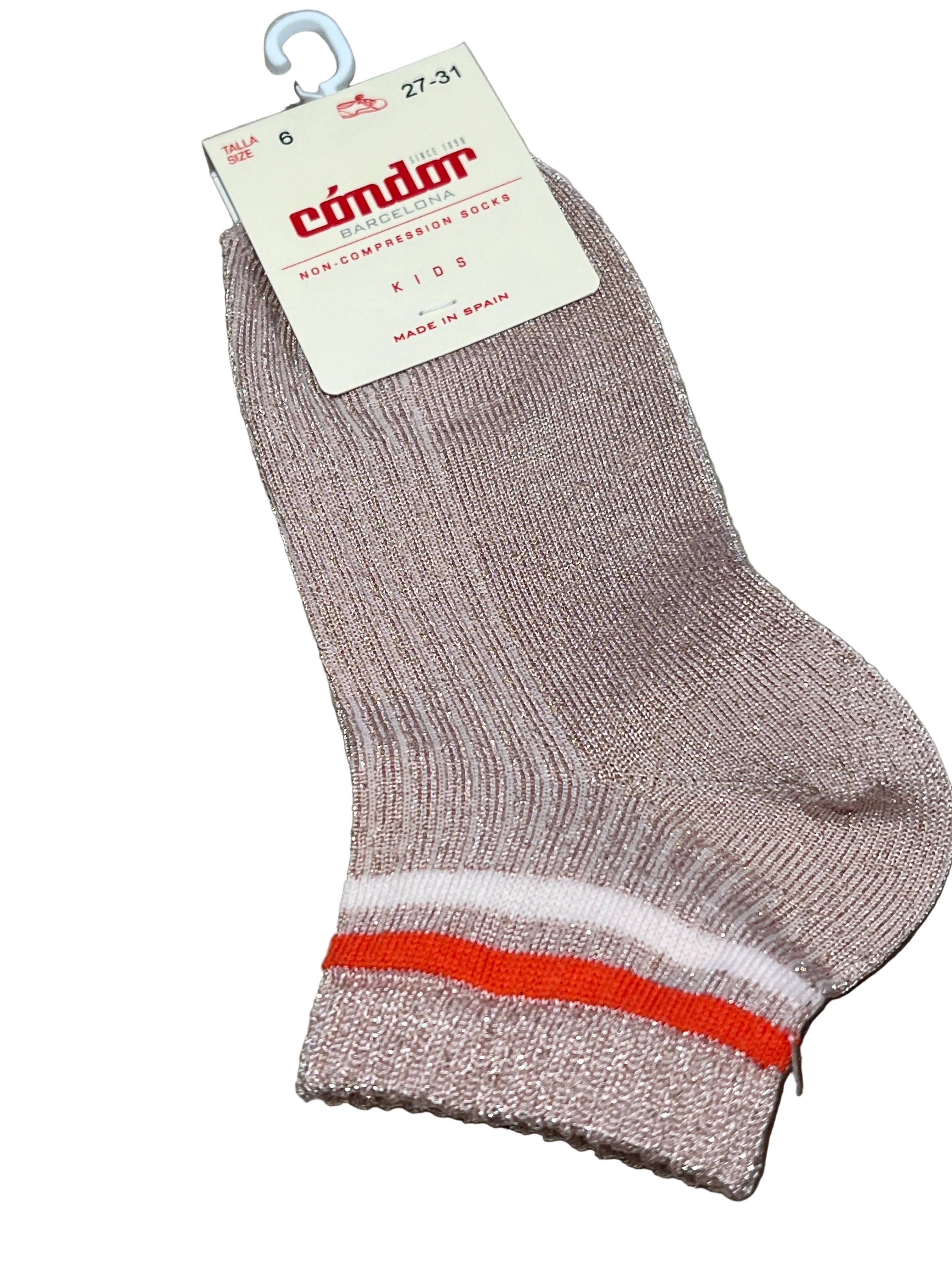 Metallic thread ankle socks with two stripes Ref. 3222 / 4 color 934 - MintMouse (Unicorner Concept Store)