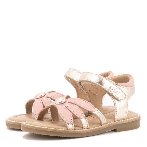 CL-21233 Sandals Gold Pink flower - MintMouse (Unicorner Concept Store)