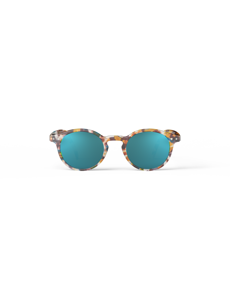 Adult sunglasses | #H Blue Tortoise Blue Mirror Lenses