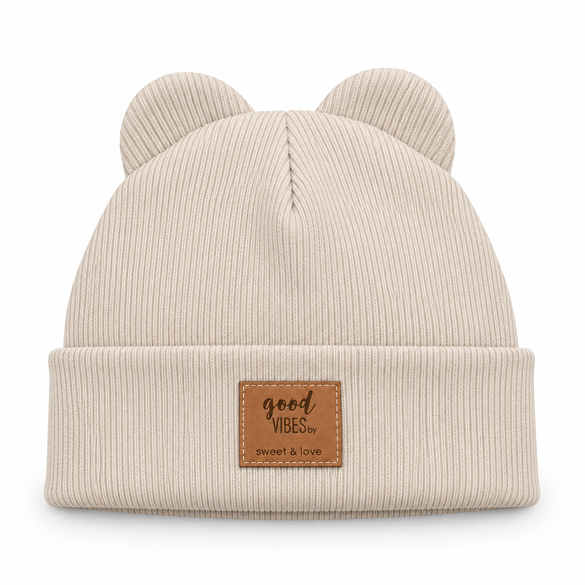 Winter Bear folded beanie Cream melange