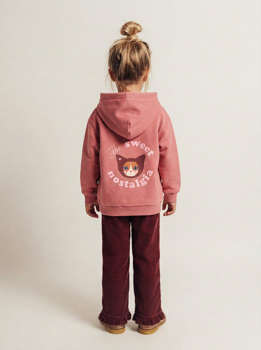 (0130_F26040) Hoodie with Back Print – Deep Rose - MintMouse (Unicorner Concept Store)