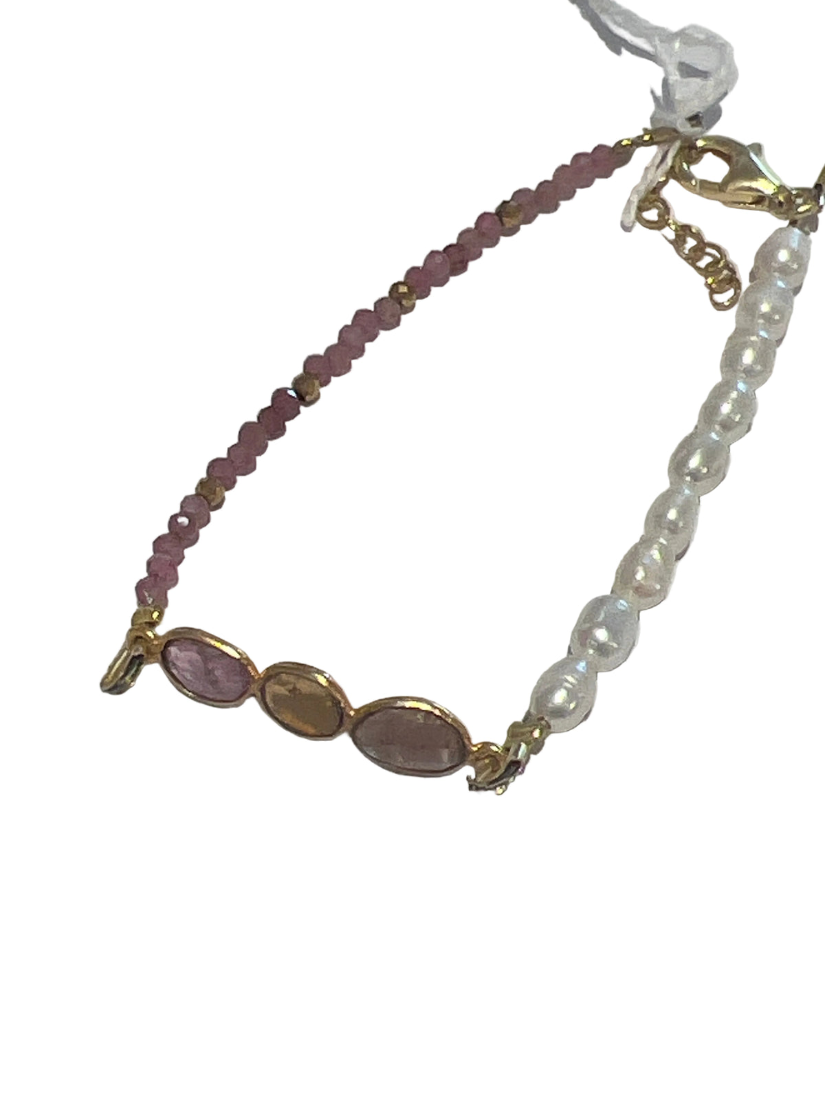 BRACELET Pearl and Pink tourmaline - MintMouse (Unicorner Concept Store)