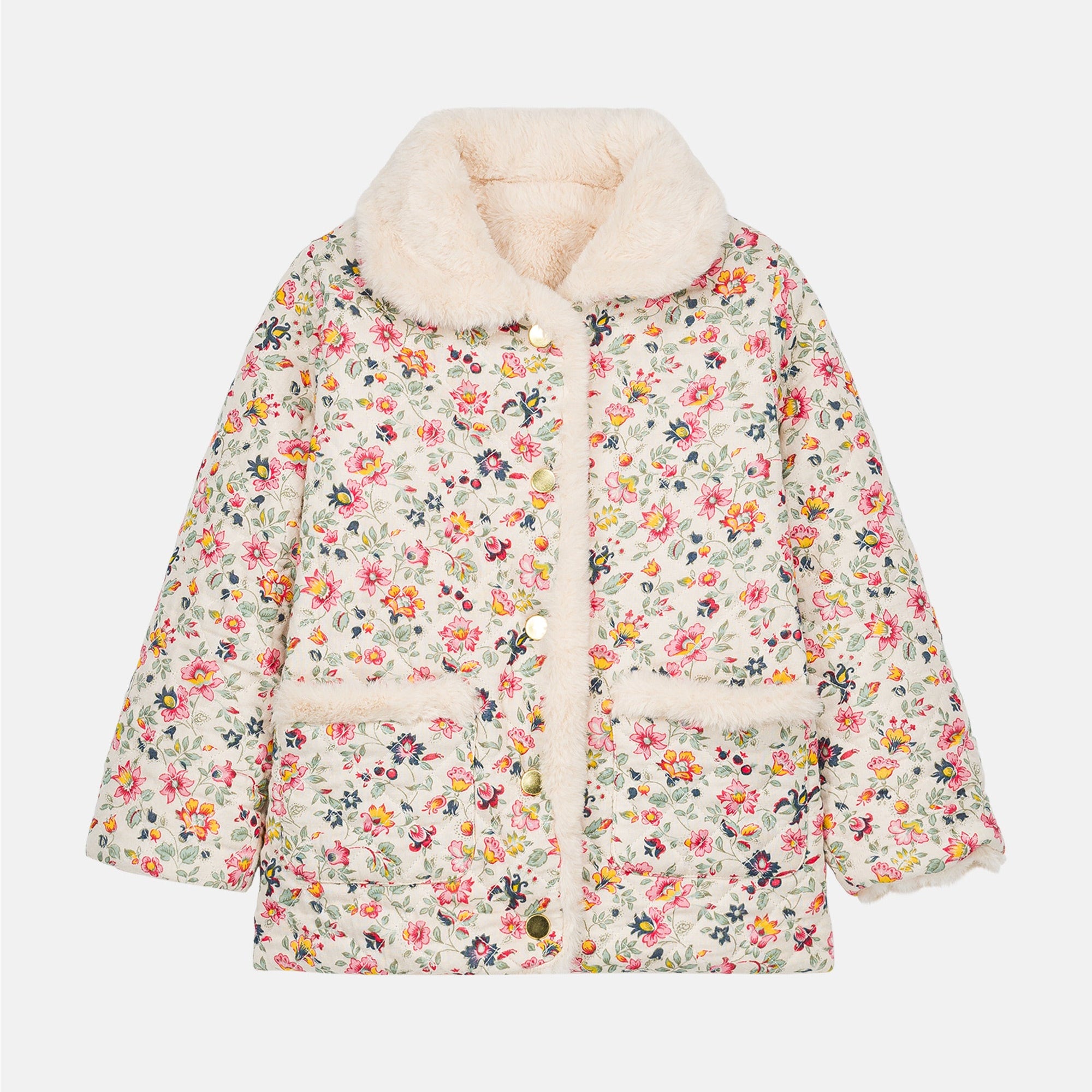 Reversible Coat Dalila - Cream Wild Flowers - MintMouse (Unicorner Concept Store)