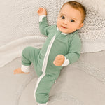 Dark Mint Bamboo Zippy Romper