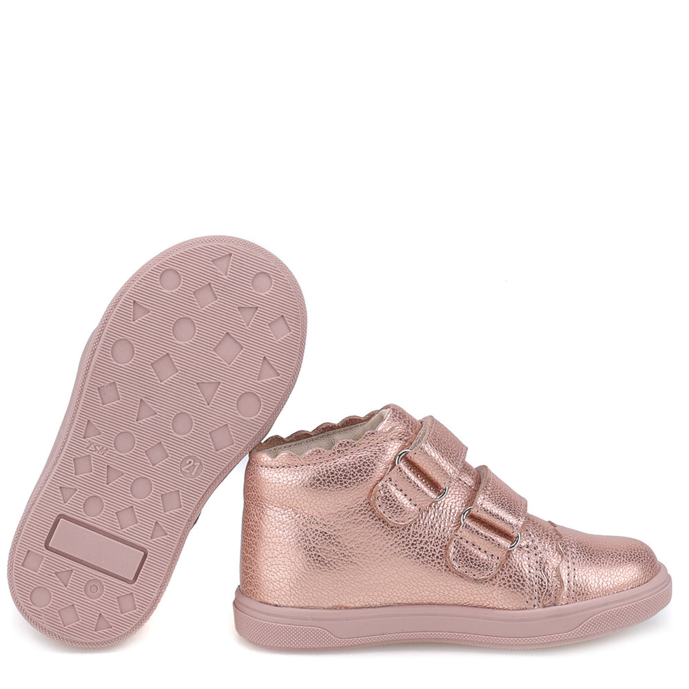 (2671-1) Emel shoes velcro trainers rose gold