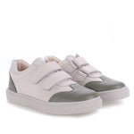 (2708D-28) Low Velcro sneakers Cream - khaki