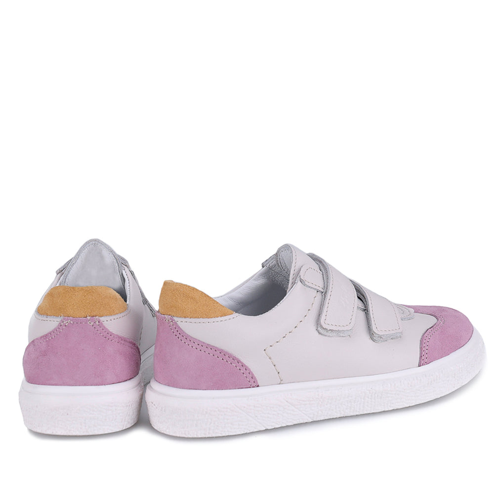(2708D-38) Low Velcro sneakers White Fushia