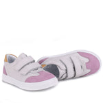 (2708D-38) Low Velcro sneakers White Fushia