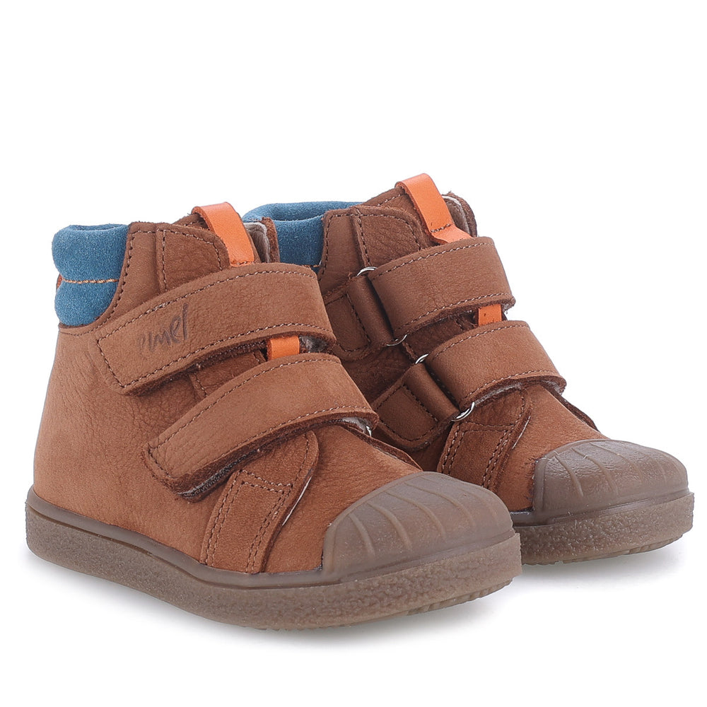 (2758A-4) Emel first velcro shoes - Brown