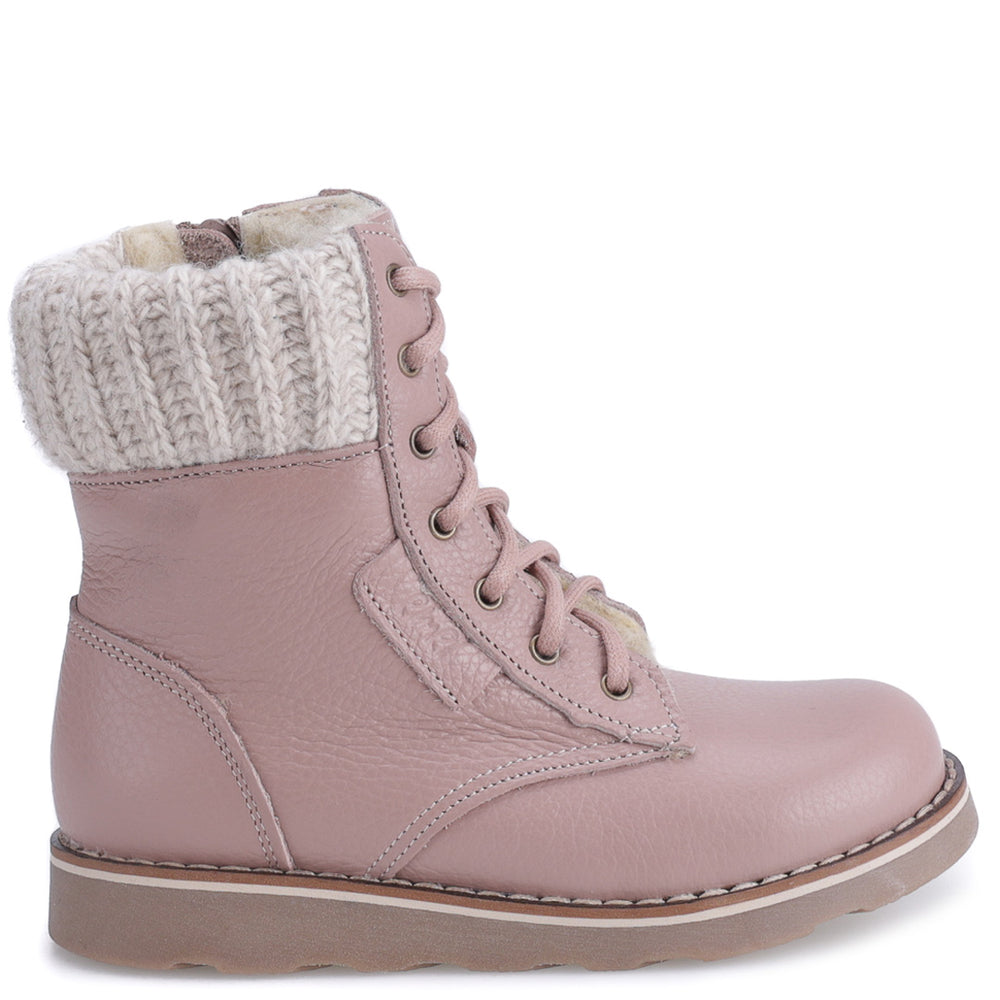(EV2646B-1) Emel pink winter lace-up shoes