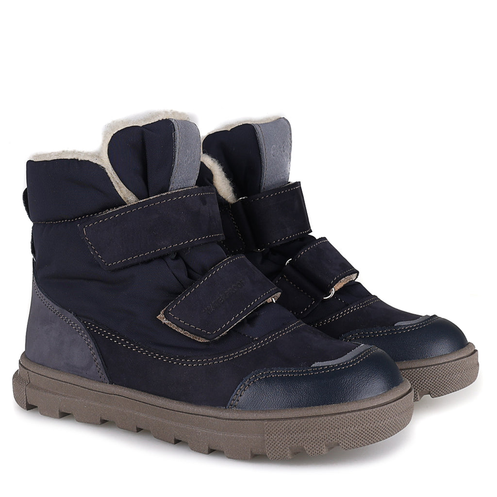 (EV2778-14 / EV2778M-14) Emel Navy Velcro Winter Ankle Boots - MintMouse (Unicorner Concept Store)