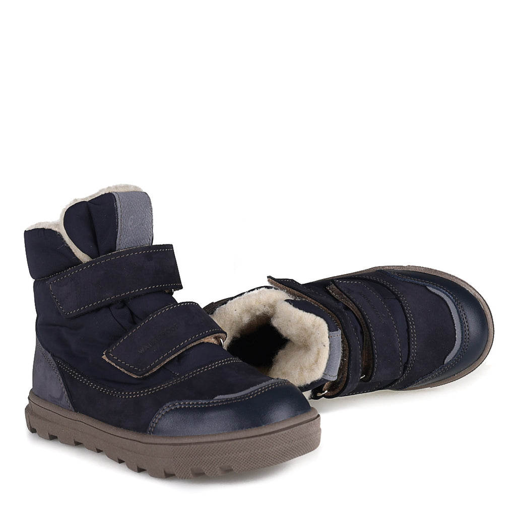 (EV2778-14 / EV2778M-14) Emel Navy Velcro Winter Ankle Boots - MintMouse (Unicorner Concept Store)