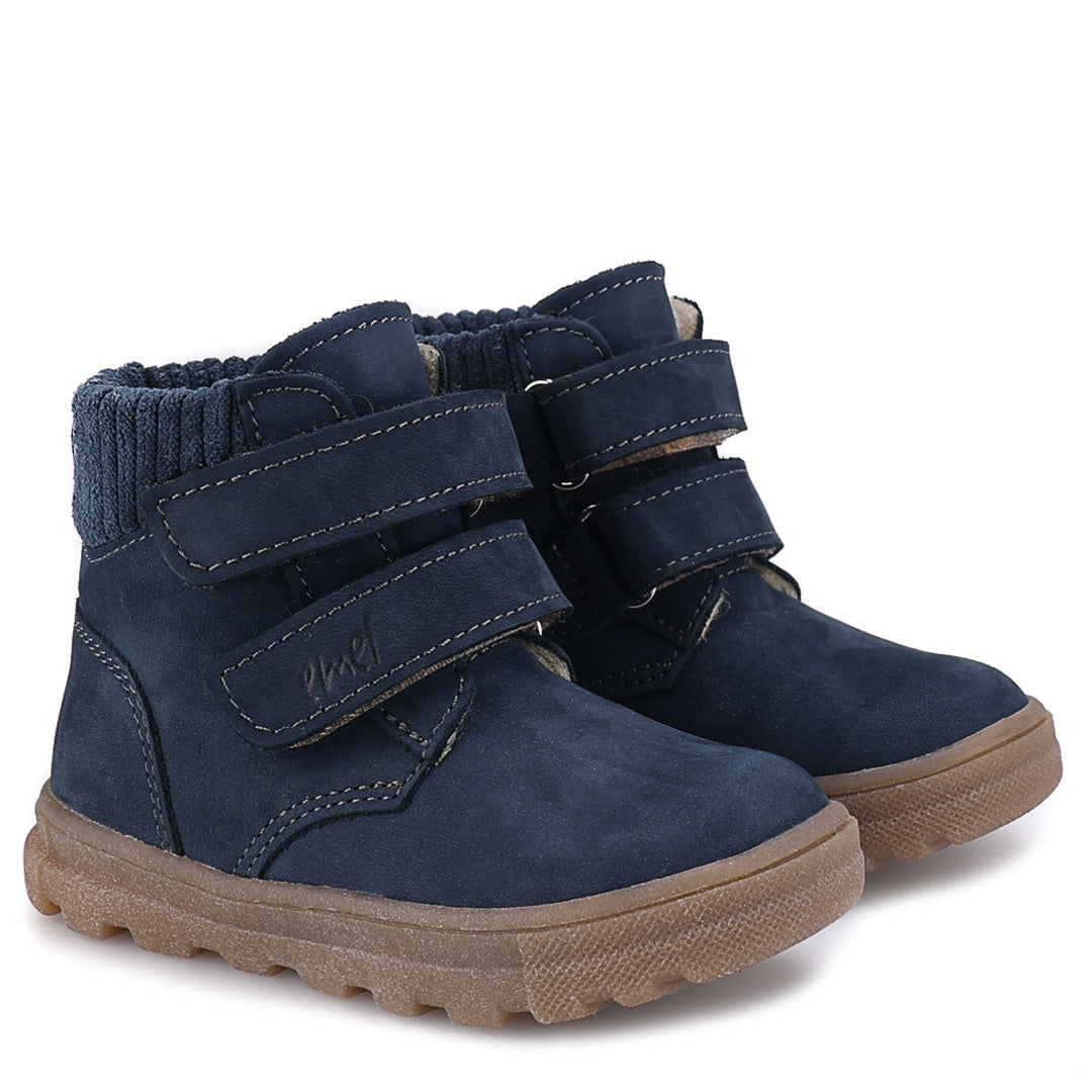 (EY2845-2 / EY2845M-2) Emel Navy Velcro Ankle Boots