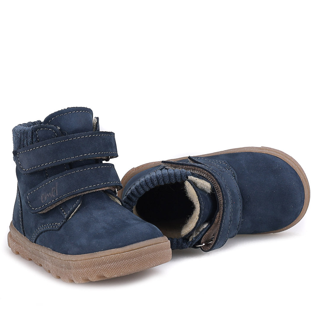 (EY2845-2 / EY2845M-2) Emel Navy Velcro Ankle Boots