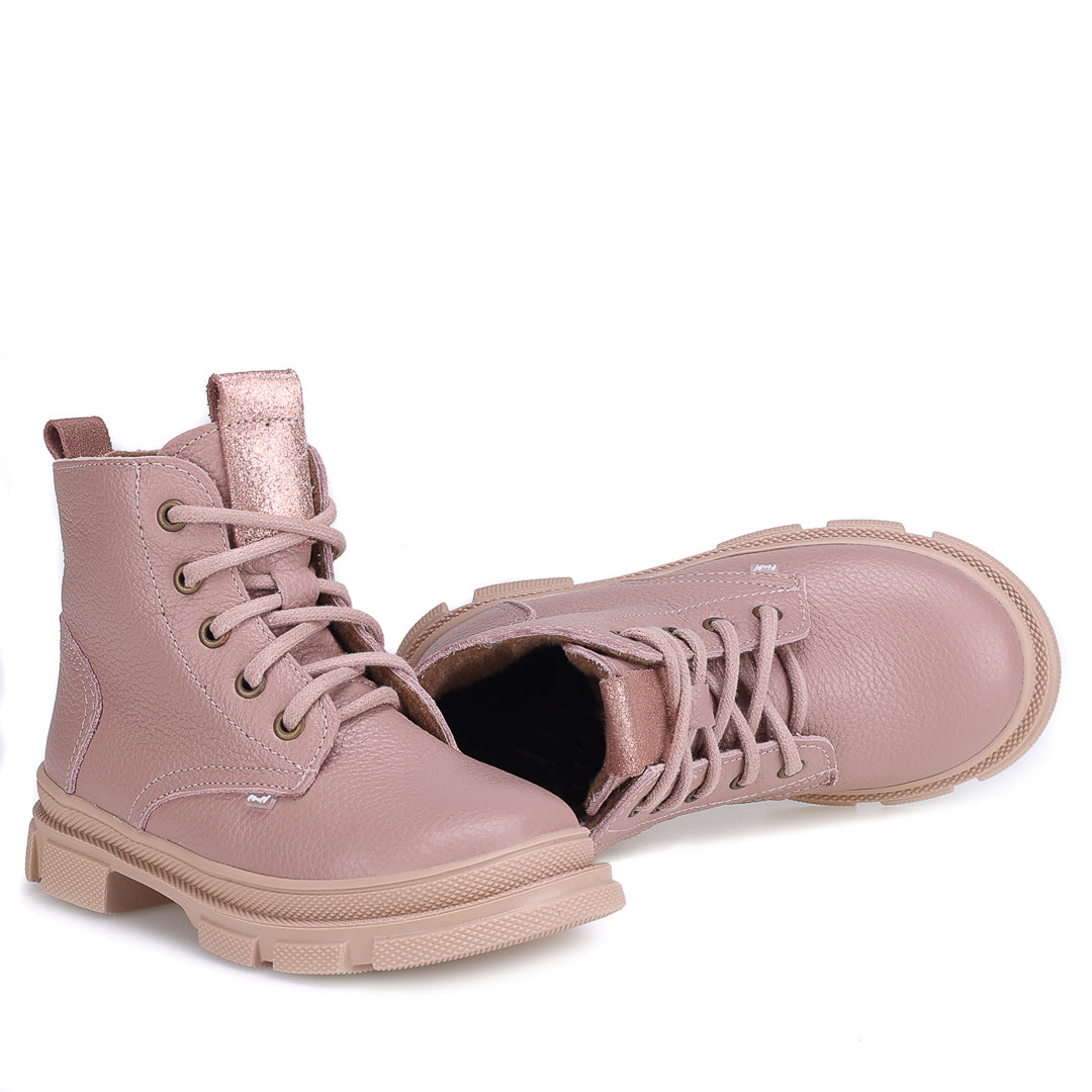 (EY2770-4) Emel Lace Up Winter Boots Pink - MintMouse (Unicorner Concept Store)