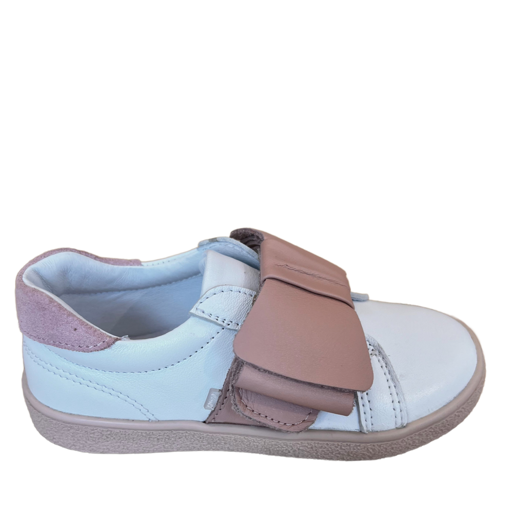 (2739-9) Low Velcro sneakers Pink bow