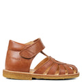 (0572-101) Starter heart sandal with velcro closure cognac - MintMouse (Unicorner Concept Store)
