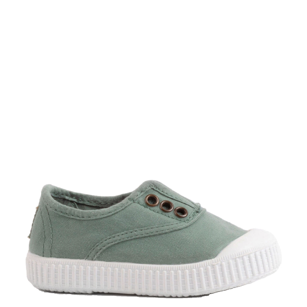 (106627) Children's canvas trainers with elastic - Jade