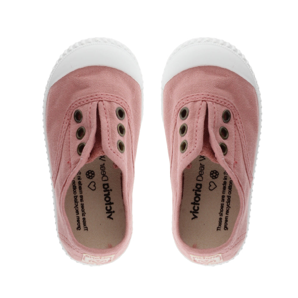 (106627) Children's canvas trainers with elastic - Nude