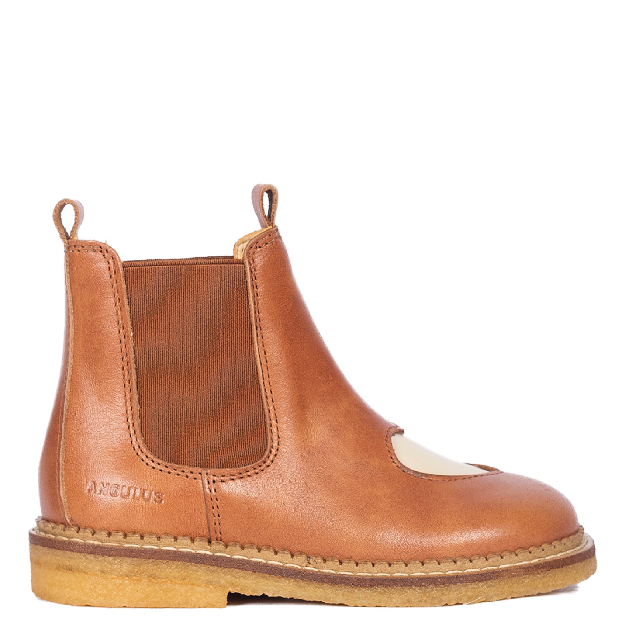 Chelsea boots with heart - Tan/Buttermilk/Cognac - MintMouse (Unicorner Concept Store)