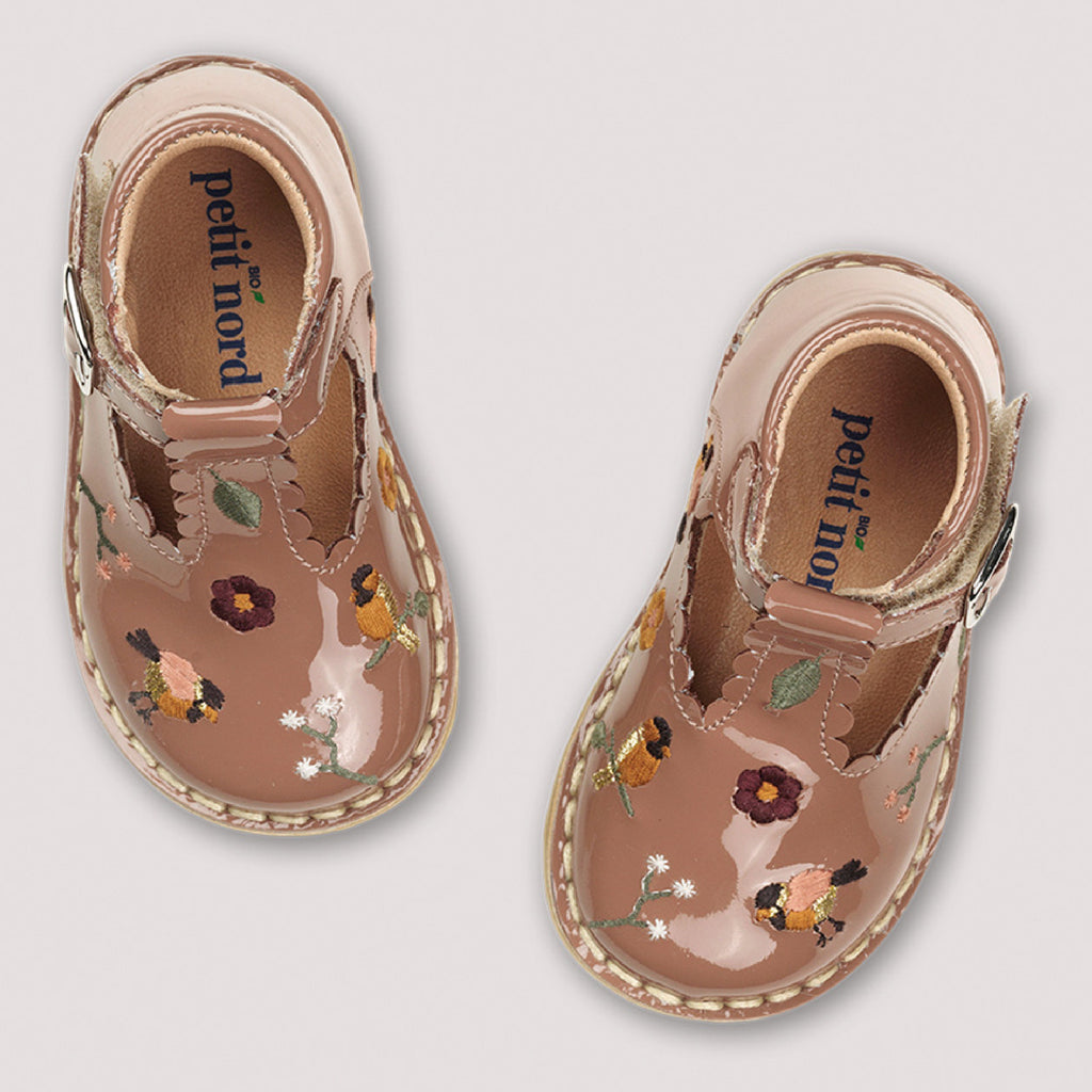 T-Bar Scallop Birds - Rose Clay Patent - MintMouse (Unicorner Concept Store)