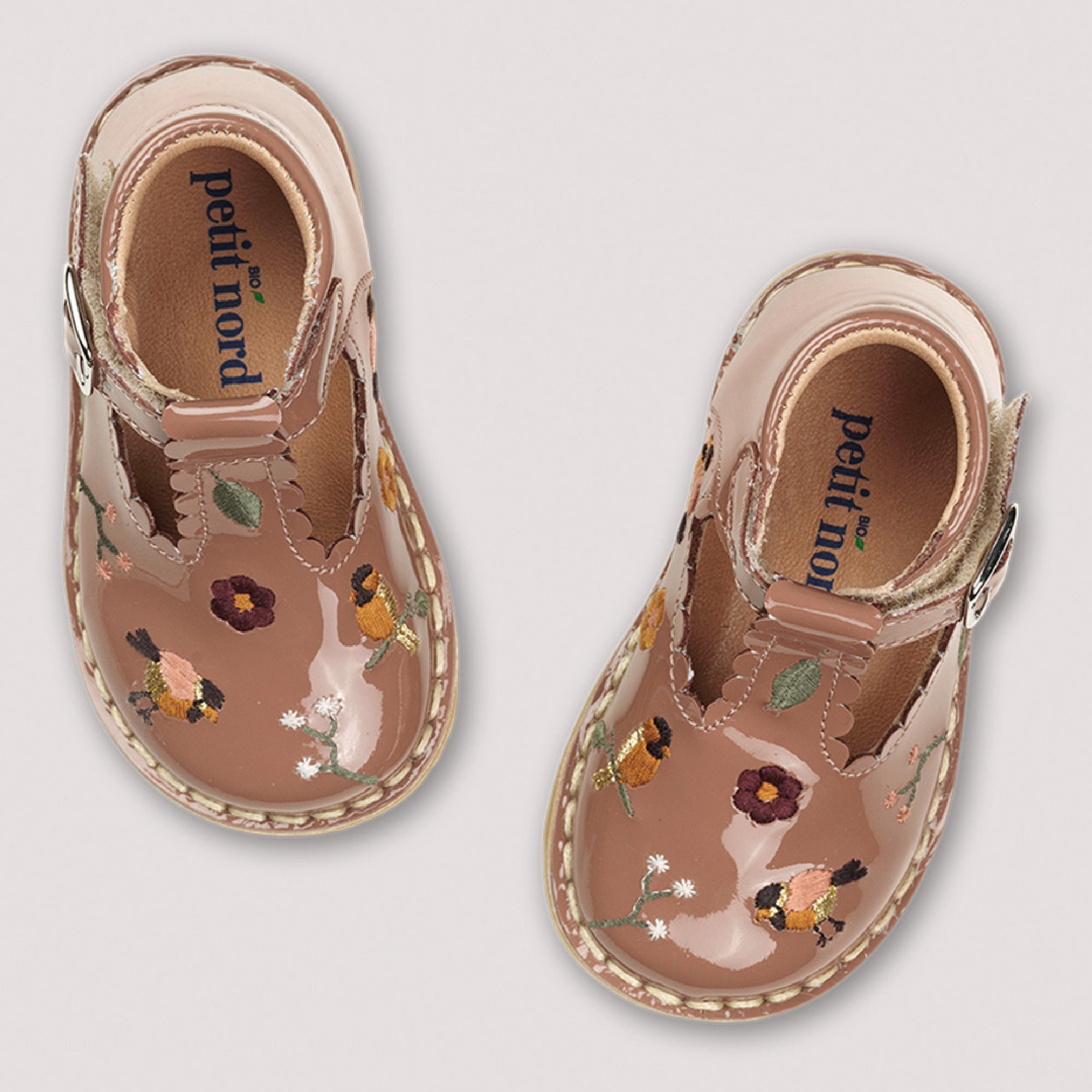 T-Bar Scallop Birds - Rose Clay Patent - MintMouse (Unicorner Concept Store)