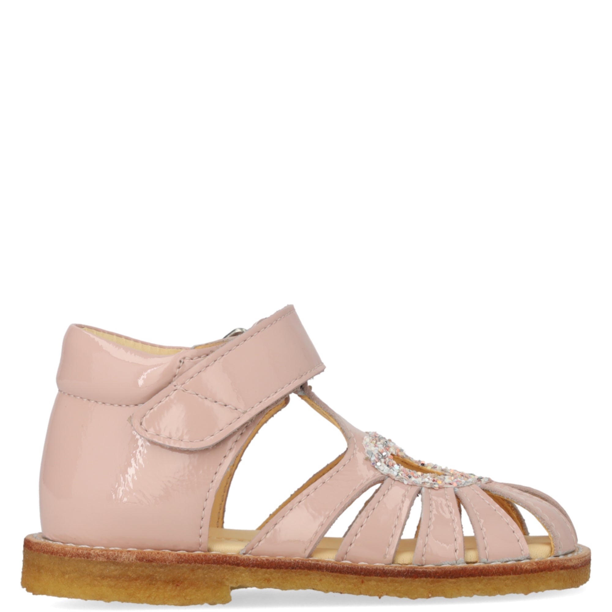 (0572-102) heart sandal with glitter and velcro closure rosebud glitter - MintMouse (Unicorner Concept Store)