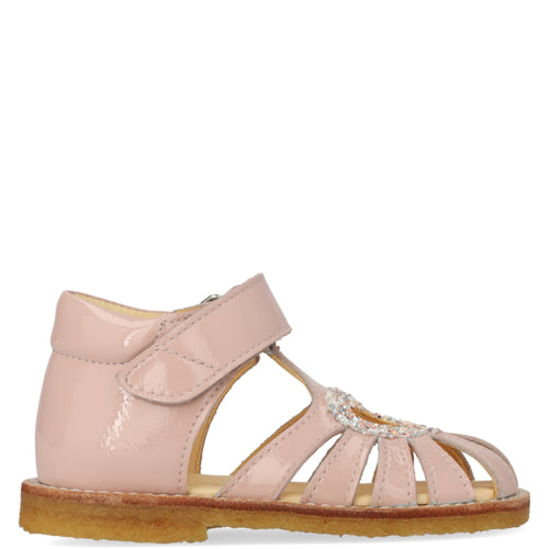 (0572-102) heart sandal with glitter and velcro closure rosebud glitter - MintMouse (Unicorner Concept Store)