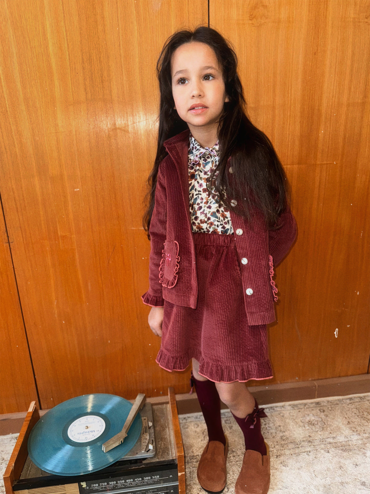 (0399_F26007) Cotton Jacket – Burgundy - MintMouse (Unicorner Concept Store)