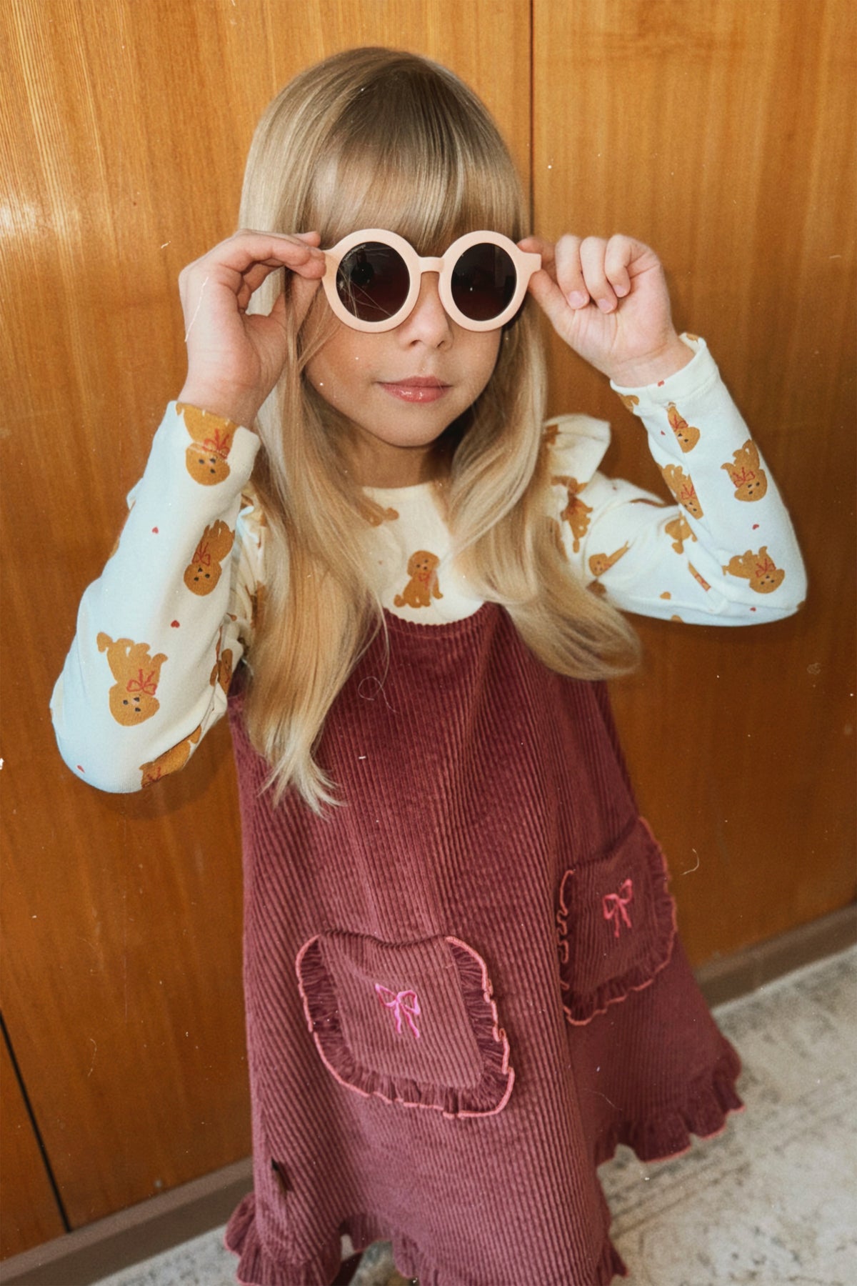 (0398_F26010) Cotton Pinafore Dress – Burgundy - MintMouse (Unicorner Concept Store)