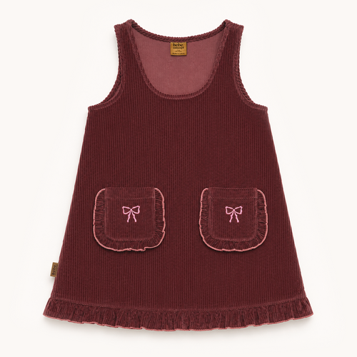 (0398_F26010) Cotton Pinafore Dress – Burgundy - MintMouse (Unicorner Concept Store)