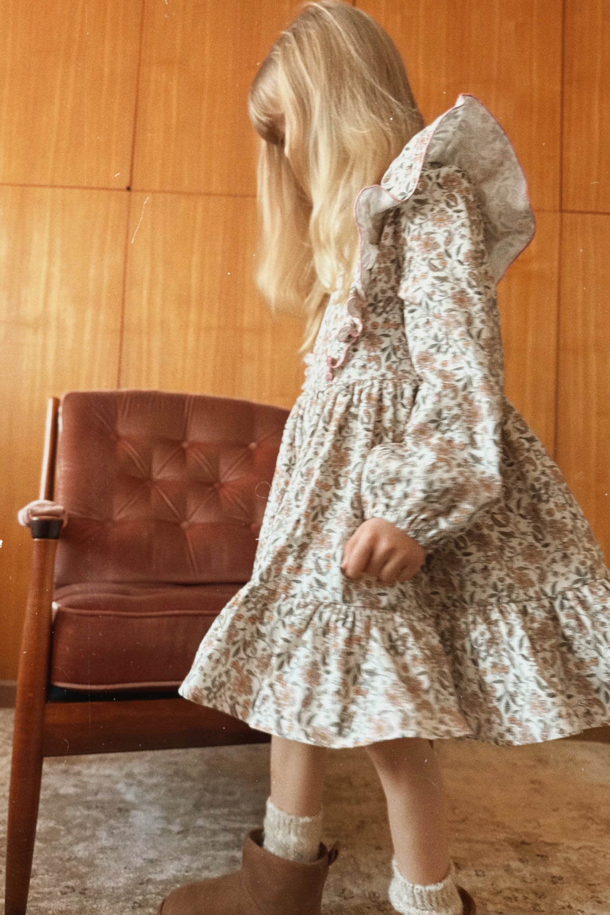 (0408_F26052) Floral Cotton Dress with Ruffles - MintMouse (Unicorner Concept Store)