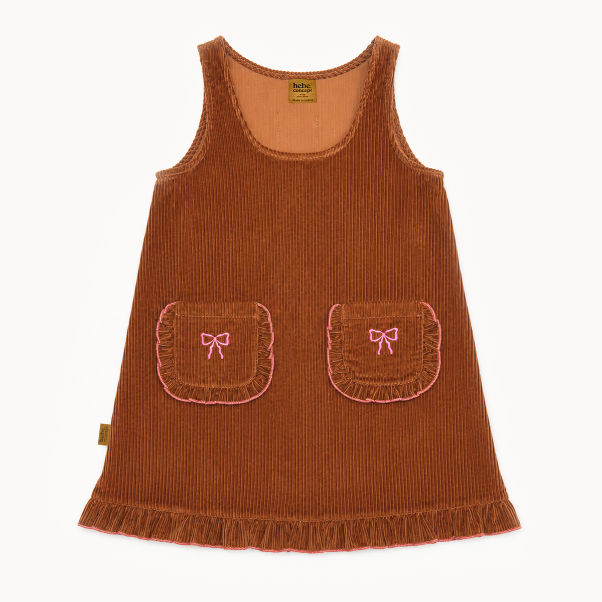 (0398_F26056) Cotton Pinafore Dress – Brown - MintMouse (Unicorner Concept Store)