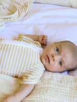Short Yellow Stripes Bamboo Zippy Romper