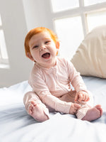 Coral Flower Bamboo Zippy Romper
