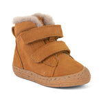 (G2110111-2 / G2110126-2 / G2110141-2) Children's Water-repellent Ankle Boots - MINNI SUEDE VELCRO Cognac