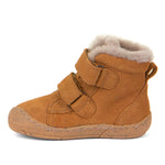 (G2110111-2 / G2110126-2 / G2110141-2) Children's Water-repellent Ankle Boots - MINNI SUEDE VELCRO Cognac
