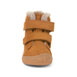 (G2110111-2 / G2110126-2 / G2110141-2) Children's Water-repellent Ankle Boots - MINNI SUEDE VELCRO Cognac