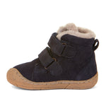 (G2110126-4 / G2110141-4) Children's Water-repellent Ankle Boots - MINNI SUEDE VELCRO Dark Blue