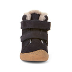(G2110126-4 / G2110141-4) Children's Water-repellent Ankle Boots - MINNI SUEDE VELCRO Dark Blue